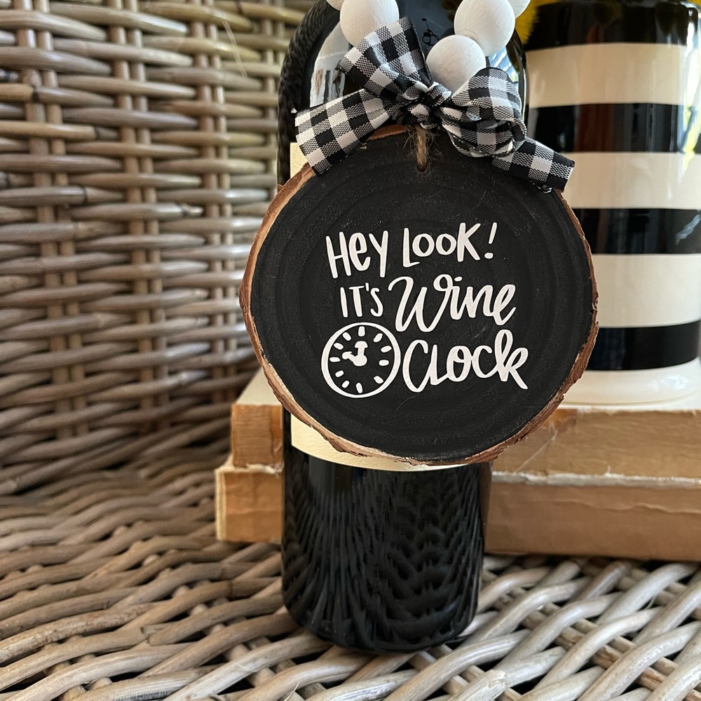 Handmade Wood Bead Wine Tag!